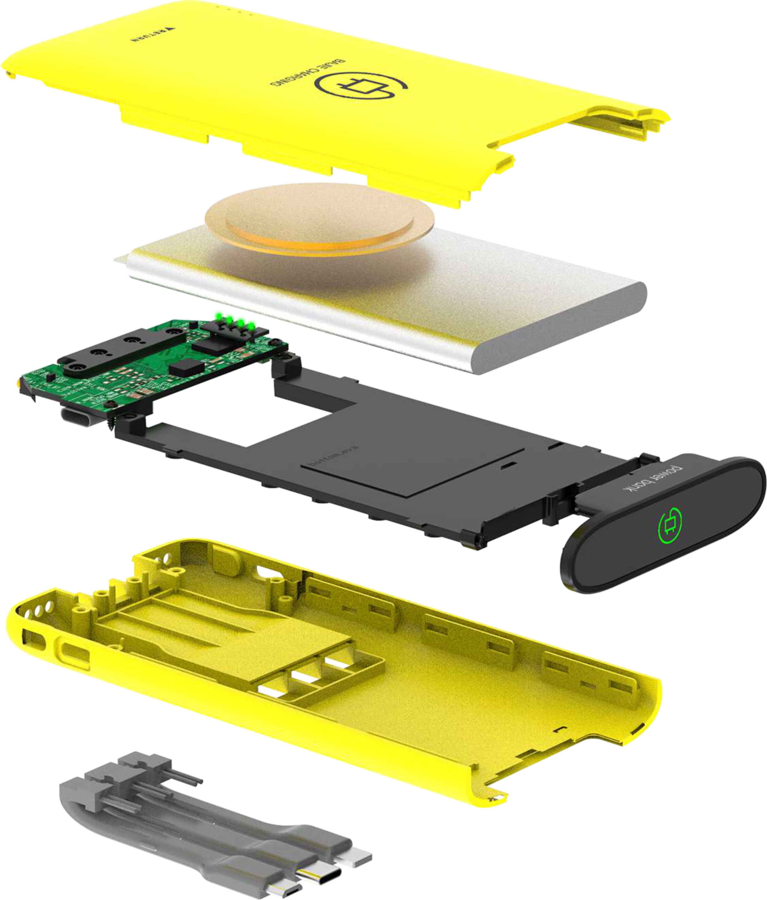 Exploded view of the LINQMI power bank